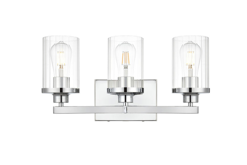 Elegant Lighting LD7316W18CH Three Light Bath Sconce, Chrome
