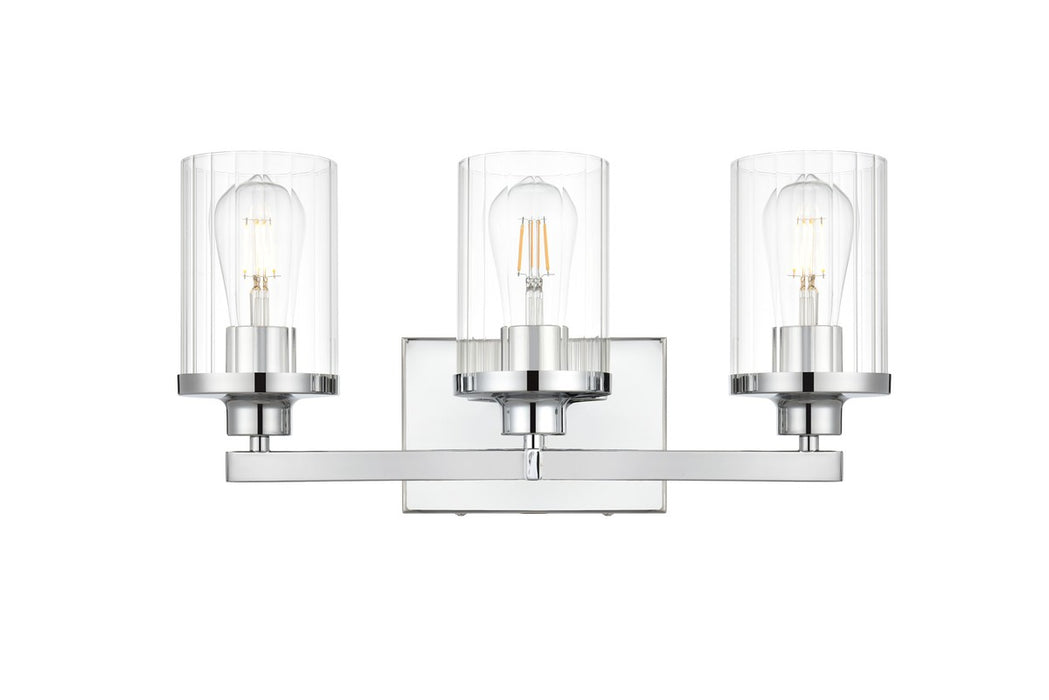 Elegant Lighting LD7316W18CH Three Light Bath Sconce, Chrome
