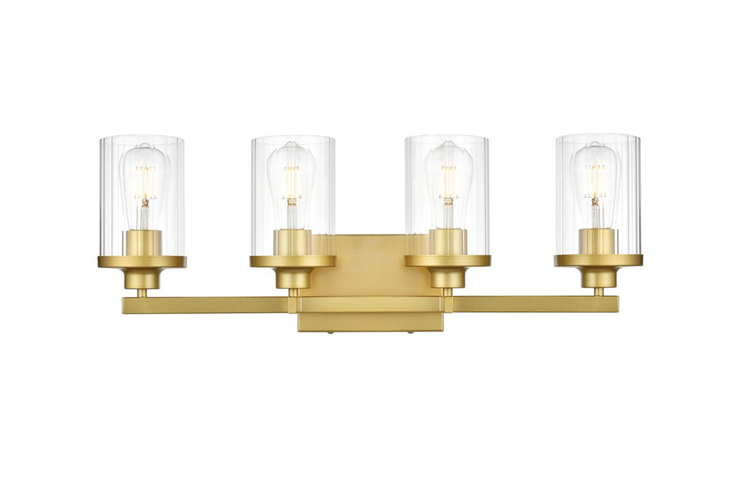 Elegant Lighting LD7316W25BRA Four Light Bath Sconce, Brass