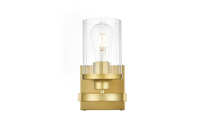 Elegant Lighting LD7316W5BRA One Light Bath Sconce, Brass