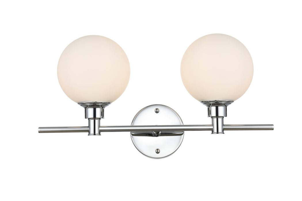 Elegant Lighting LD7317W19CH Two Light Bath Sconce, Chrome