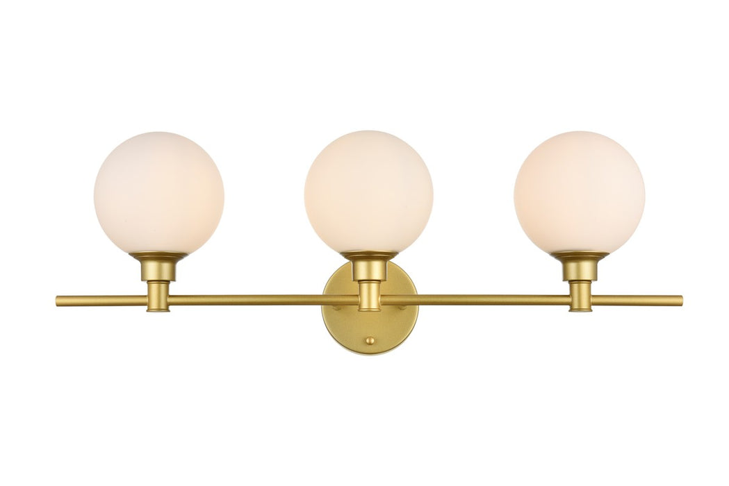 Elegant Lighting LD7317W28BRA Three Light Bath Sconce, Brass