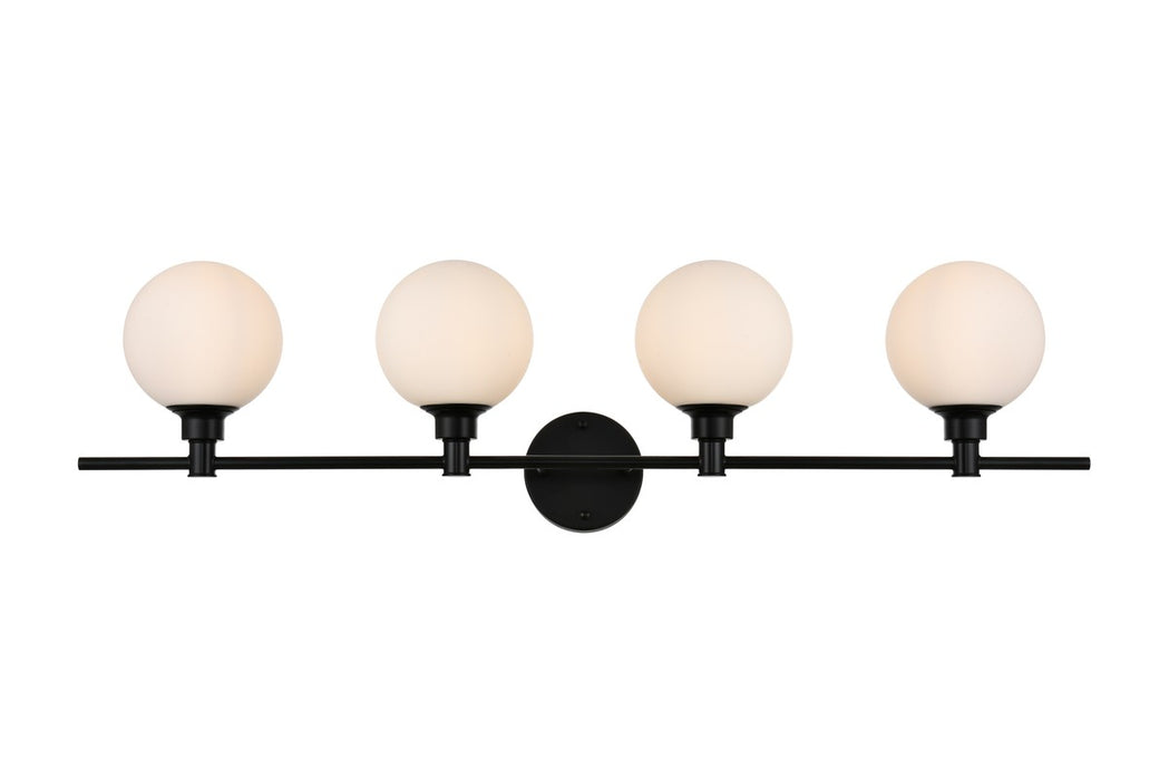 Elegant Lighting LD7317W38BLK Four Light Bath Sconce, Black