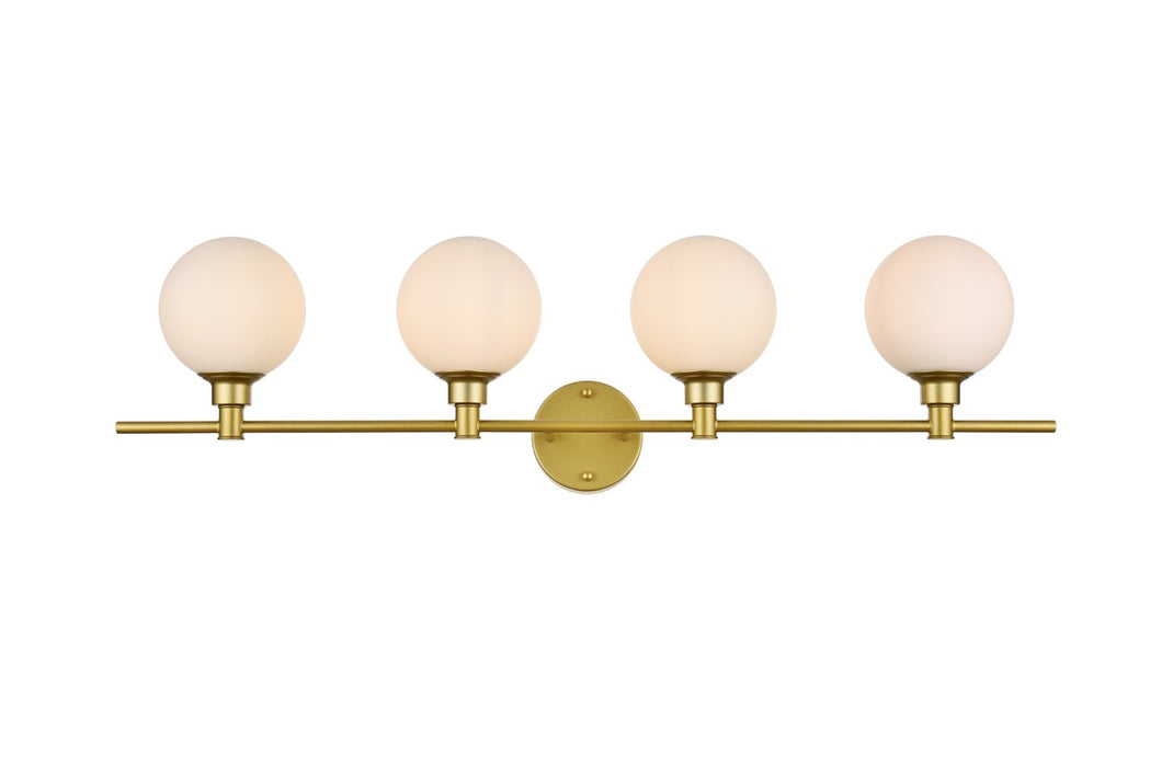 Elegant Lighting LD7317W38BRA Four Light Bath Sconce, Brass