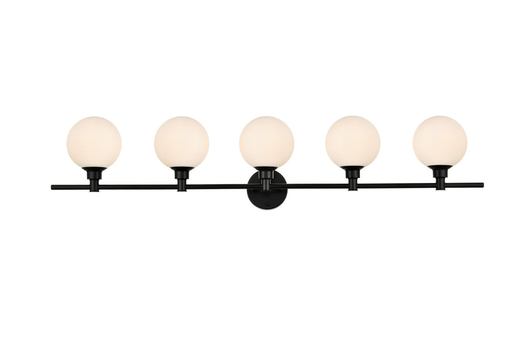 Elegant Lighting LD7317W47BLK Five Light Bath Sconce, Black