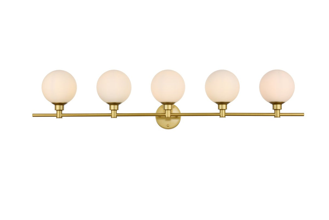 Elegant Lighting LD7317W47BRA Five Light Bath Sconce, Brass