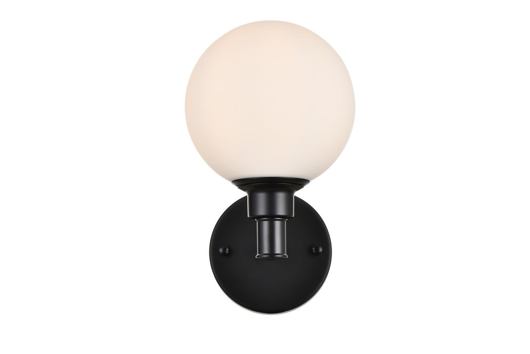 Elegant Lighting LD7317W6BLK One Light Bath Sconce, Black