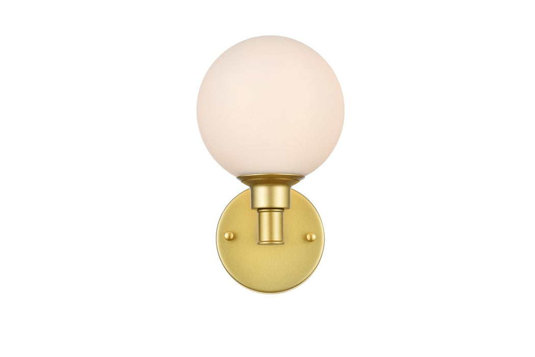 Elegant Lighting LD7317W6BRA One Light Bath Sconce, Brass