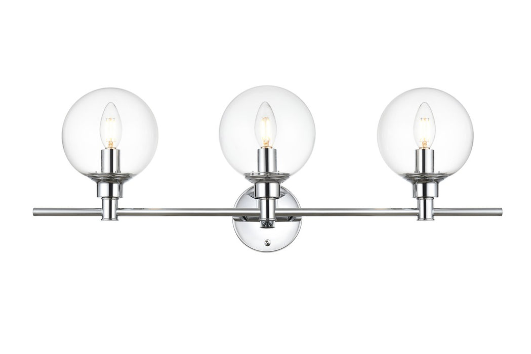 Elegant Lighting LD7318W28CH Three Light Bath Sconce, Chrome