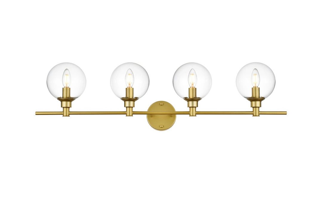 Elegant Lighting LD7318W38BRA Four Light Bath Sconce, Brass