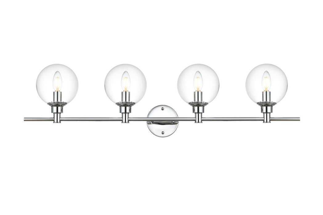 Elegant Lighting LD7318W38CH Four Light Bath Sconce, Chrome