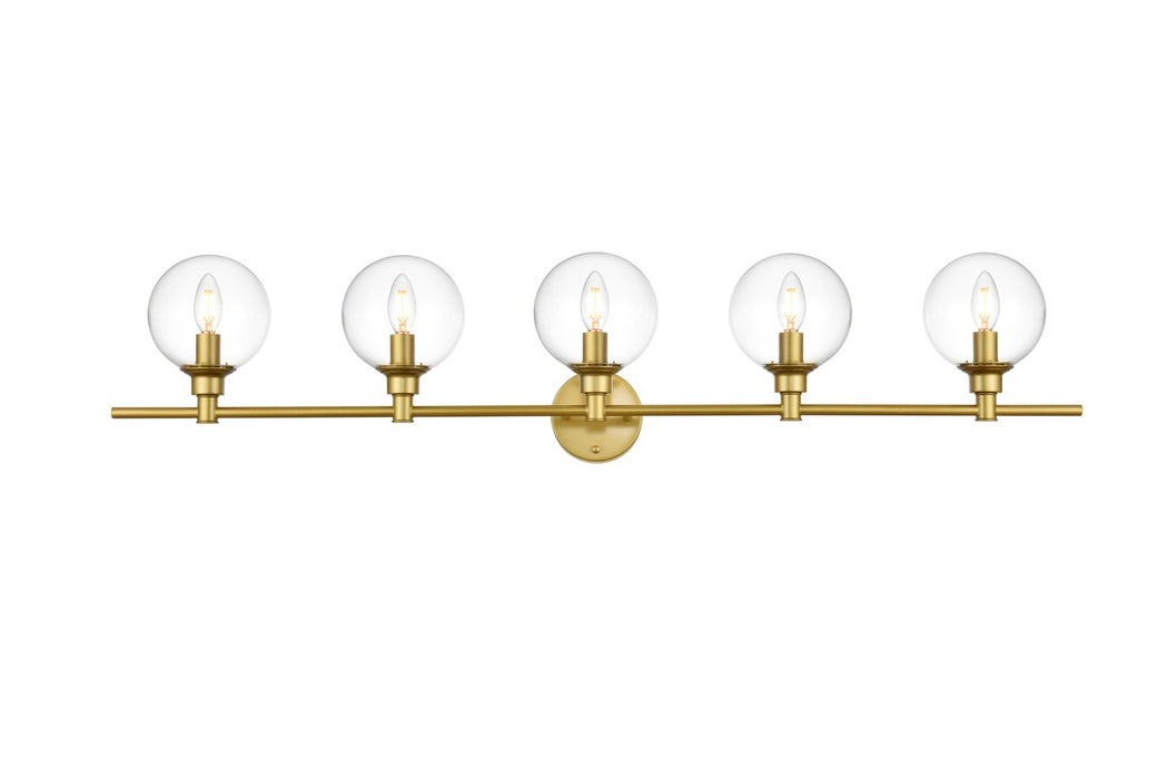 Elegant Lighting LD7318W47BRA Five Light Bath Sconce, Brass