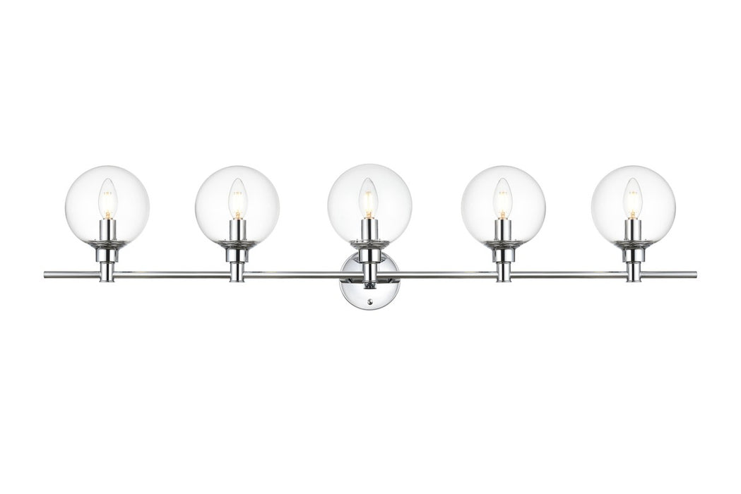 Elegant Lighting LD7318W47CH Five Light Bath Sconce, Chrome