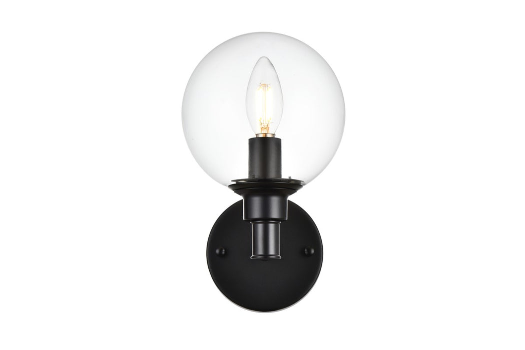 Elegant Lighting LD7318W6BLK One Light Bath Sconce, Black