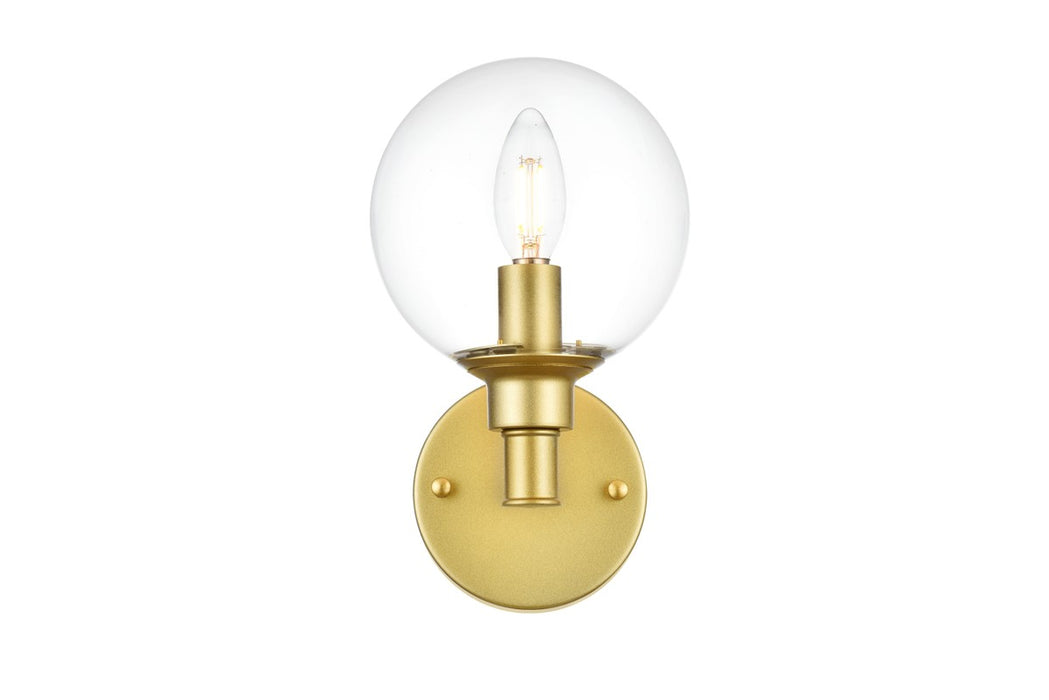 Elegant Lighting LD7318W6BRA One Light Bath Sconce, Brass