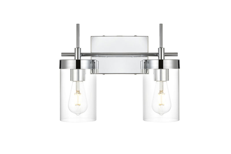 Elegant Lighting LD7319W14CH Two Light Bath Sconce, Chrome