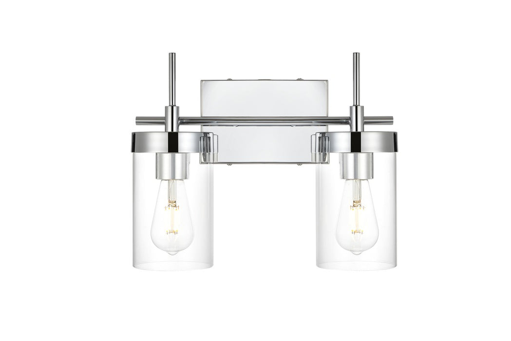 Elegant Lighting LD7319W14CH Two Light Bath Sconce, Chrome
