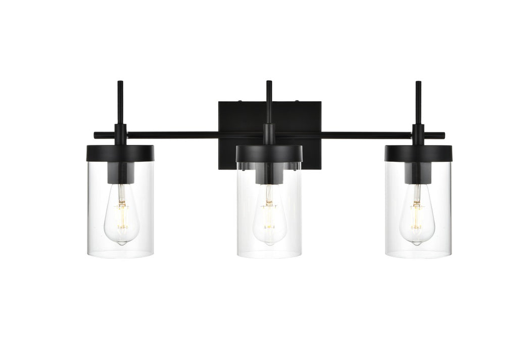 Elegant Lighting LD7319W24BLK Three Light Bath Sconce, Black