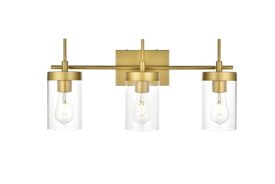 Elegant Lighting LD7319W24BRA Three Light Bath Sconce, Brass