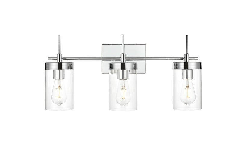 Elegant Lighting LD7319W24CH Three Light Bath Sconce, Chrome
