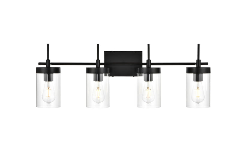 Elegant Lighting LD7319W32BLK Four Light Bath Sconce, Black