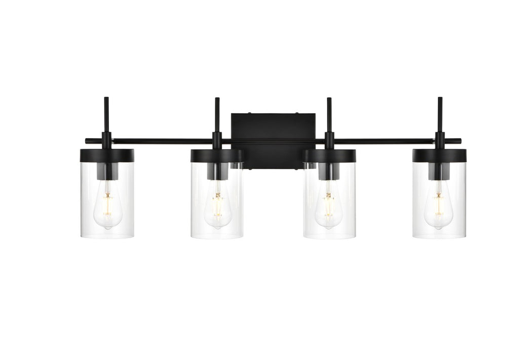 Elegant Lighting LD7319W32BLK Four Light Bath Sconce, Black