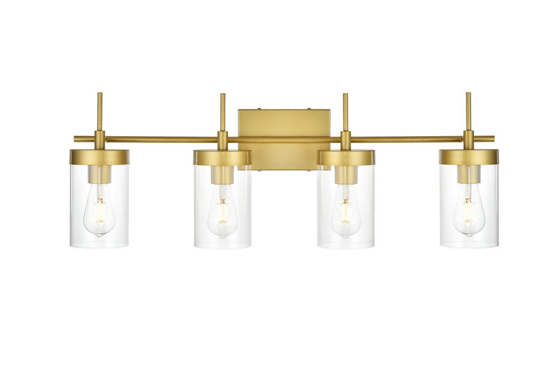 Elegant Lighting LD7319W32BRA Four Light Bath Sconce, Brass