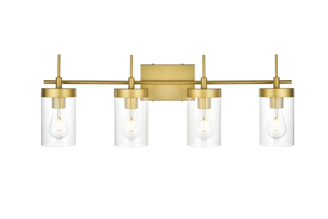 Elegant Lighting LD7319W32BRA Four Light Bath Sconce, Brass