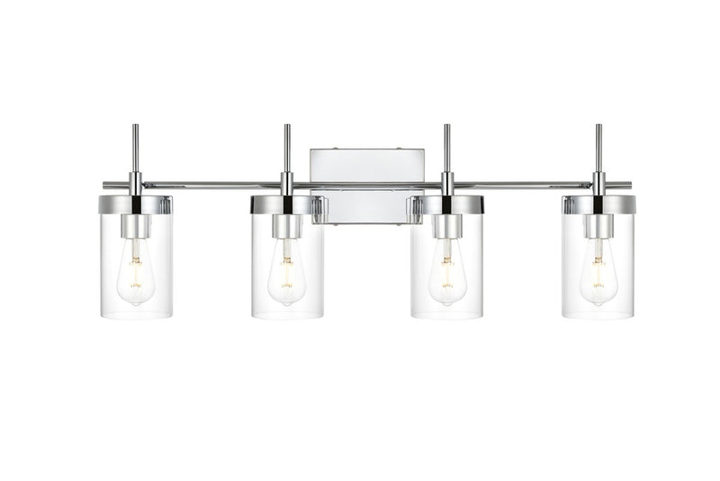 Elegant Lighting LD7319W32CH Four Light Bath Sconce, Chrome