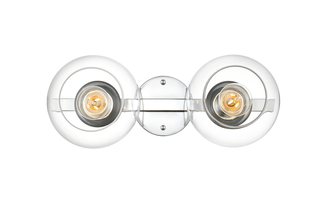 Elegant Lighting LD7320W17CH Two Light Bath Sconce, Chrome