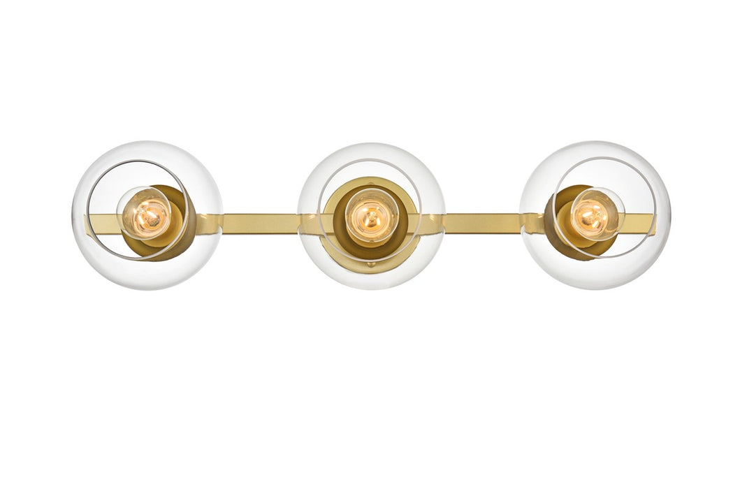 Elegant Lighting LD7320W27BRA Three Light Bath Sconce, Brass
