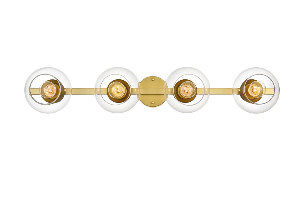 Elegant Lighting LD7320W37BRA Four Light Bath Sconce, Brass