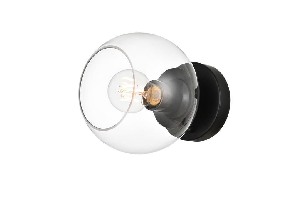 Elegant Lighting LD7320W7BLK One Light Bath Sconce, Black