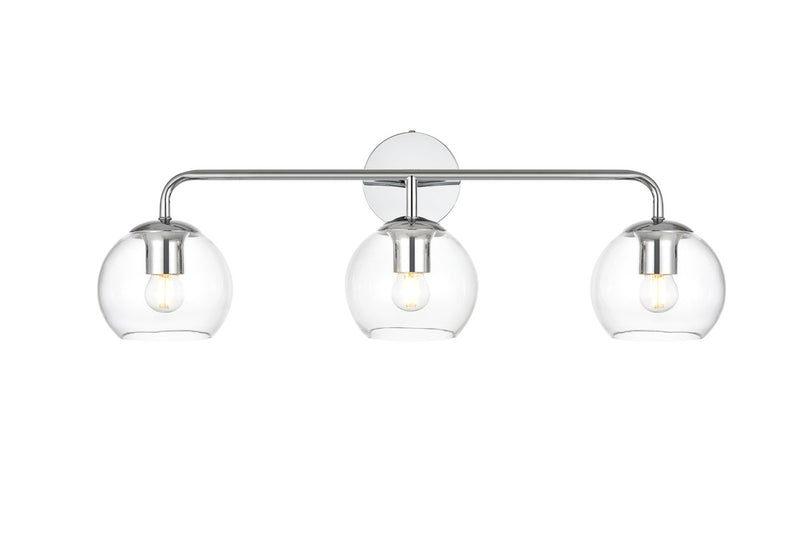 Elegant Lighting LD7321W28CH Three Light Bath Sconce, Chrome