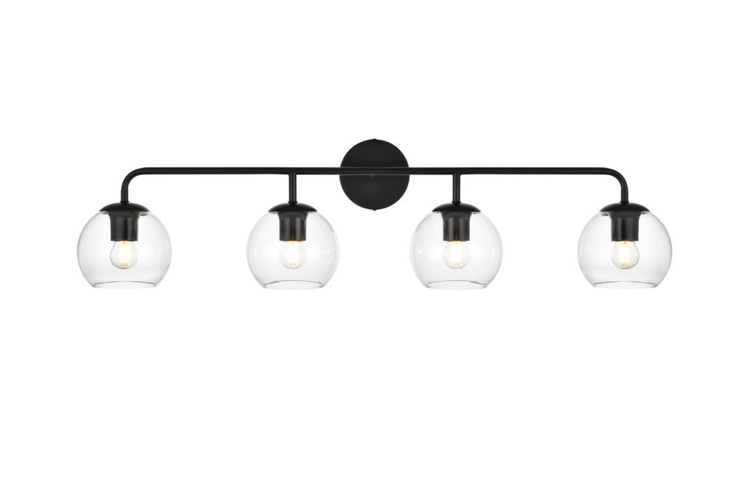 Elegant Lighting LD7321W37BLK Four Light Bath Sconce, Black