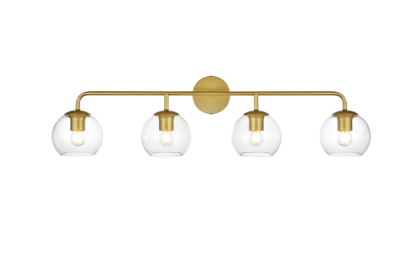 Elegant Lighting LD7321W37BRA Four Light Bath Sconce, Brass