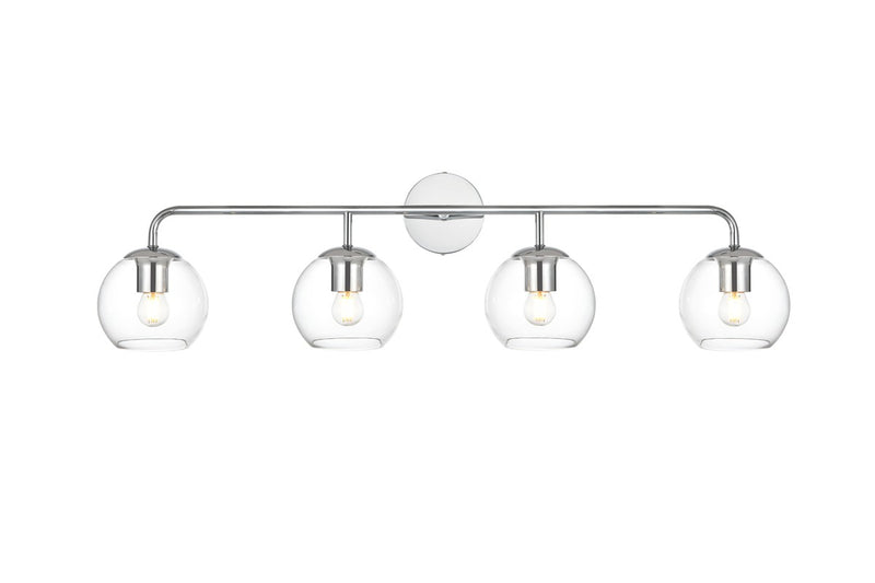 Elegant Lighting LD7321W37CH Four Light Bath Sconce, Chrome