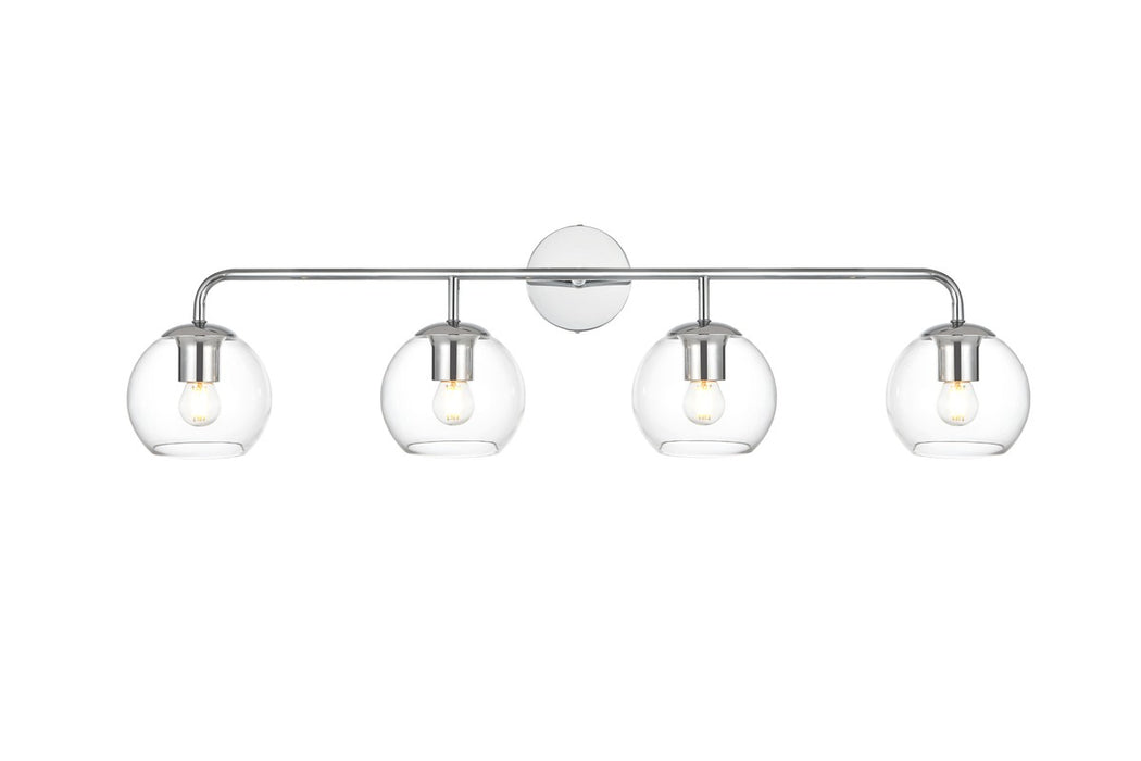 Elegant Lighting LD7321W37CH Four Light Bath Sconce, Chrome