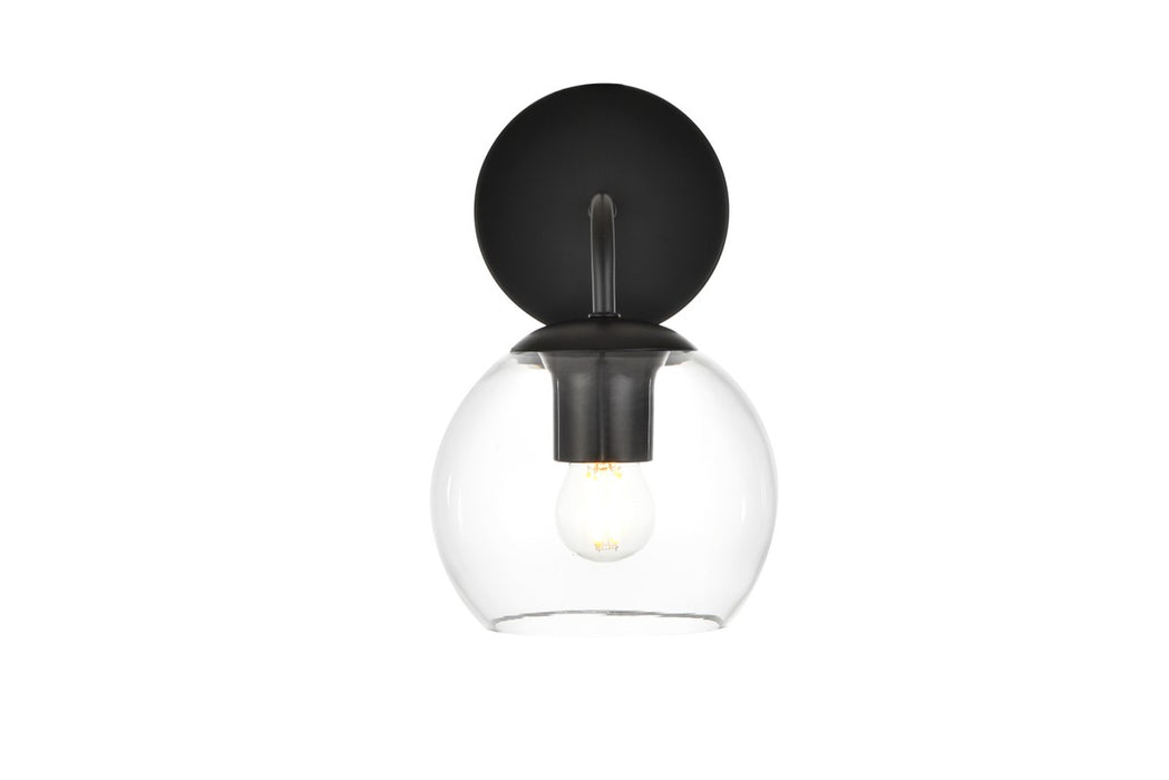 Elegant Lighting LD7321W6BLK One Light Bath Sconce, Black