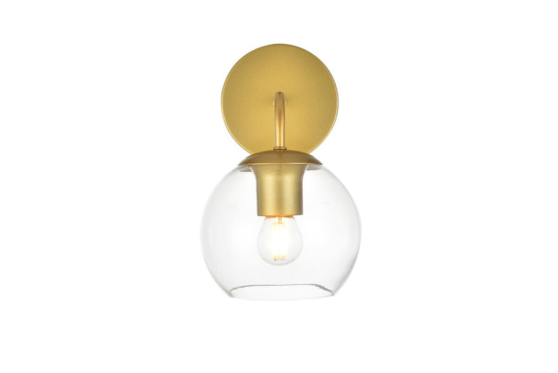 Elegant Lighting LD7321W6BRA One Light Bath Sconce, Brass