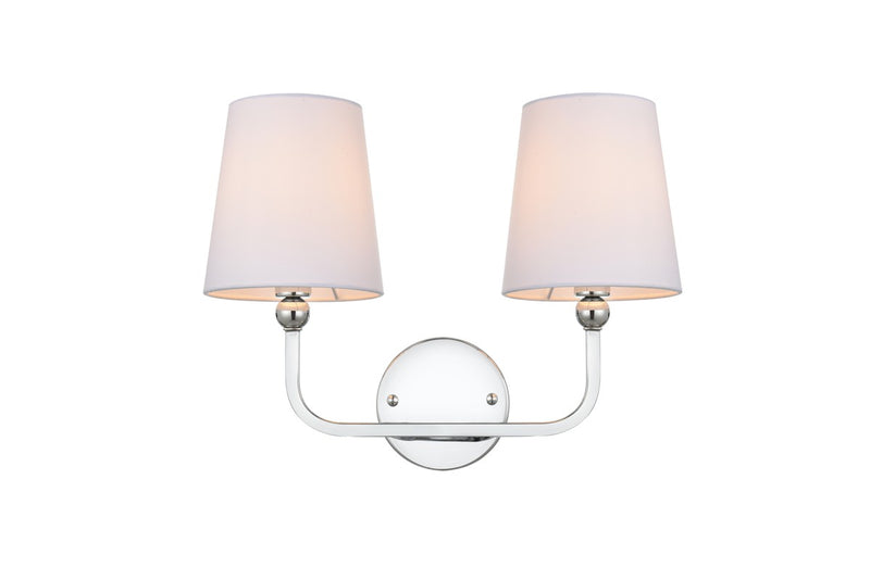 Elegant Lighting LD7322W16CH Two Light Bath Sconce, Chrome