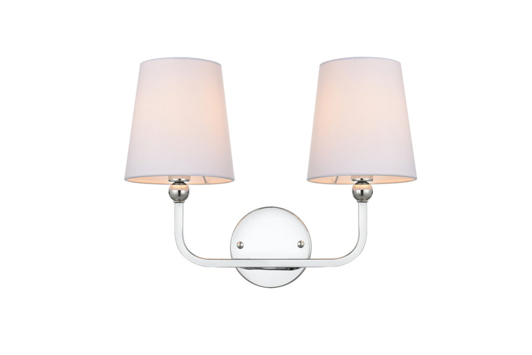 Elegant Lighting LD7322W16CH Two Light Bath Sconce, Chrome