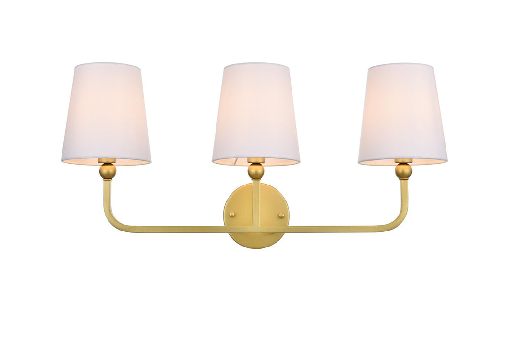 Elegant Lighting LD7322W26BRA Three Light Bath Sconce, Brass