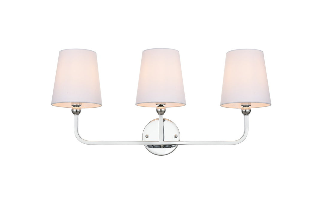 Elegant Lighting LD7322W26CH Three Light Bath Sconce, Chrome