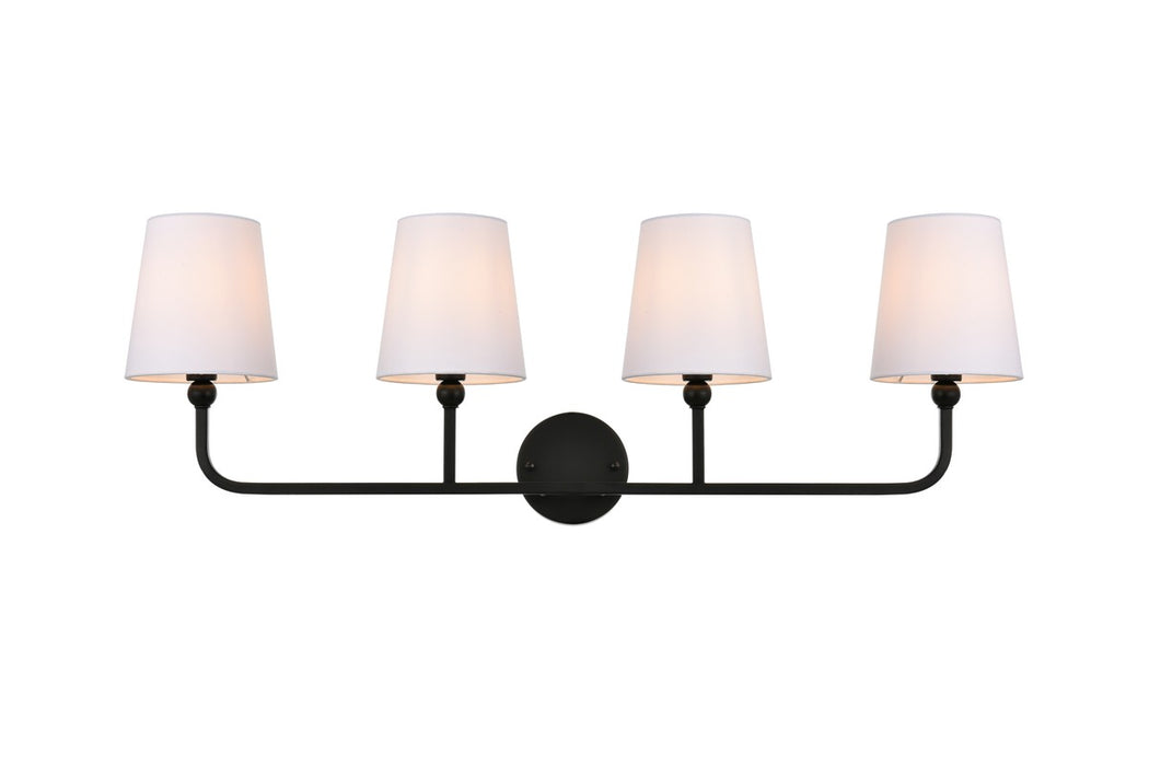 Elegant Lighting LD7322W36BLK Four Light Bath Sconce, Black