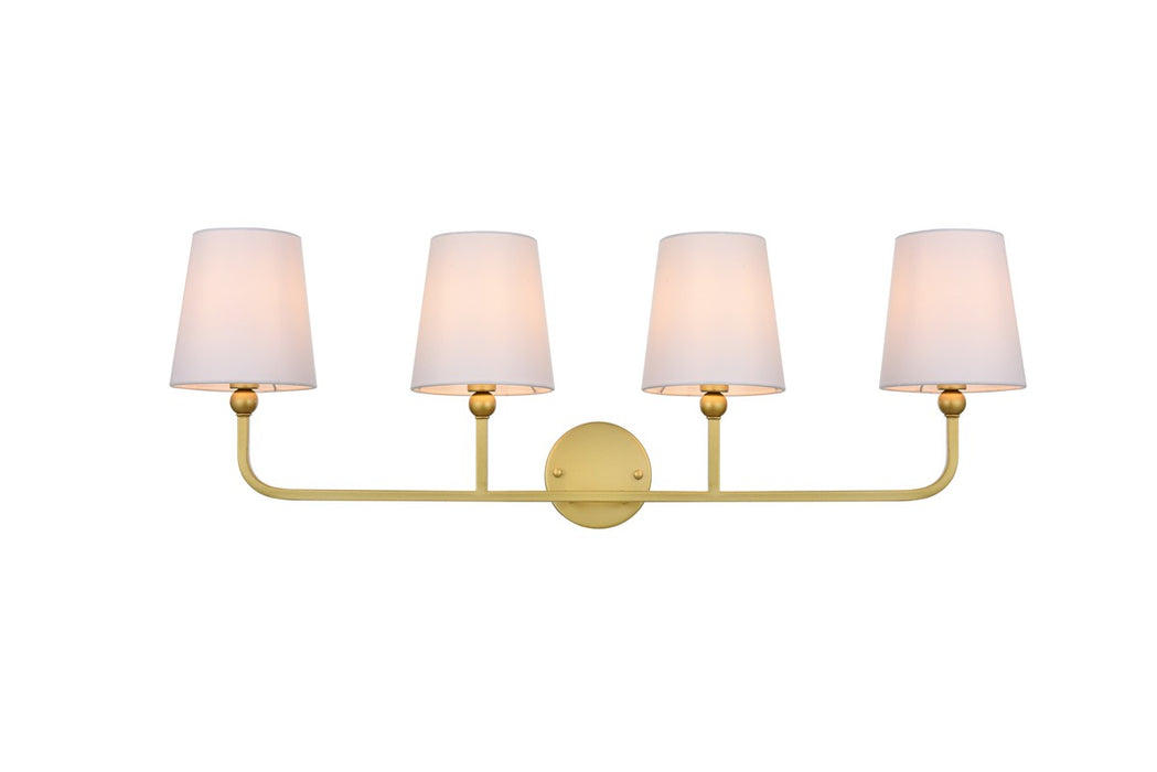 Elegant Lighting LD7322W36BRA Four Light Bath Sconce, Brass