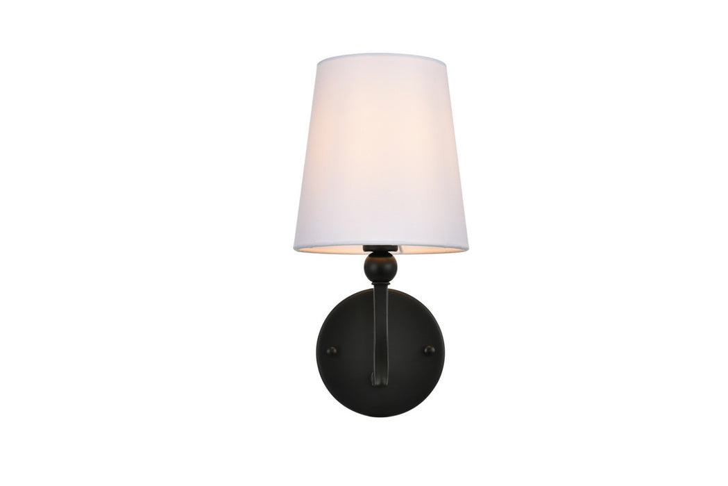 Elegant Lighting LD7322W6BLK One Light Bath Sconce, Black
