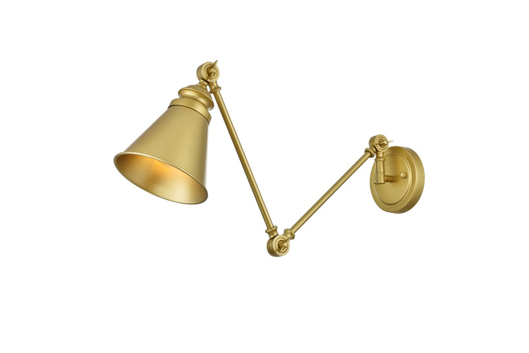 Elegant Lighting LD7323W6BRA One Light Swing Arm Wall Sconce, Brass