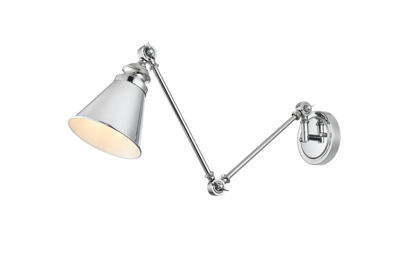 Elegant Lighting LD7323W6CH One Light Swing Arm Wall Sconce, Chrome