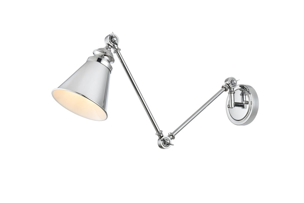 Elegant Lighting LD7323W6CH One Light Swing Arm Wall Sconce, Chrome